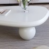 PAGED Coffee Table with 3 Ball Legs Modern Wooden Center Table with Unique Triangle Design for Living Room, Office, Creamy White - 3 of 4