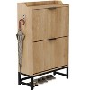 Narrow Shoe Cabinet, 2 Flip Drawer Storage with Fluted Panel, Hidden Organizer for Entryway, Foyer, Hallway - 2 of 4