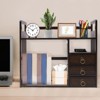 YIYIBYUS Desktop Bookshelf with 3 Drawer, Bamboo Tabletop Storage Container for Office, Home - 2 of 4