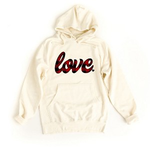 Simply Sage Market Women's Graphic Hoodie Buffalo Plaid Love - 1 of 2