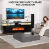 GustoWave 70" TV Stand with 36" Electric Fireplace – 750W/1500W Heater, Fits TV to 80", 12-Color LED Flames, 2-Tier Storage & 2-Door Cabinet, Black - 4 of 4