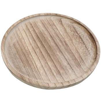 Sweet Water Decor Large Rustic Round Wood Tray - 10x10"