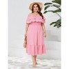 Coolmee Women's Summer Plus Size Maxi Dress Ruffle Off Shoulder Ruffle Hem Polka Dot Long Sundress - 2 of 4