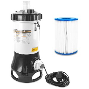Swimline Cartridge Pool Filtration with Pump Built In Housing Complete System and Low Noise Levels for Small Above Ground Swimming Pools - 1 of 4