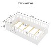 Sapphtopaz Bed Frame Floor Bed with High Guardrails and Door for Kids Wooden Bedroom Furniture, Easy Assembly, Gray - 4 of 4