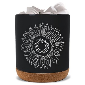 Elanze Designs Sunflower Black X-Large Cork Bottom, Kitchen Counter, Ceramic Stoneware, Coffee, Tea and Hot Chocolate, Machine Brewing, K Capsule Pod - 1 of 1