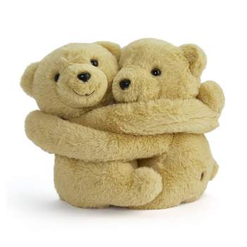 FAO Schwarz 9" Brown Hugging Bears 2pc Toy Plush