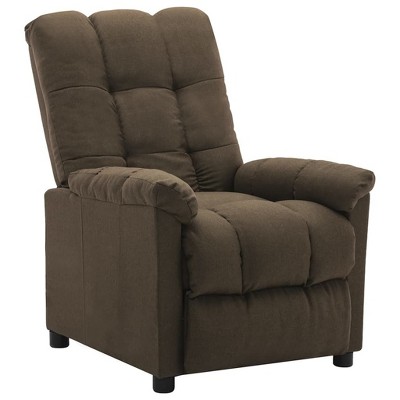 vidaXL Recliner in Modern Brown Fabric - High Comfort and Adjustable Backrest & Footrest, Thick Padding, Durable Upholstery with Side Pocket