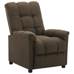 vidaXL Recliner in Modern Brown Fabric - High Comfort and Adjustable Backrest & Footrest, Thick Padding, Durable Upholstery with Side Pocket - 1 of 4