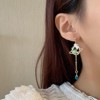 Asymmetric Bunny Earrings with Moon & Tassel Chain - 3 of 4