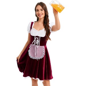 Women's Velvet Knee-Length Mock Three-Piece Mini Dress for Party - 1 of 4