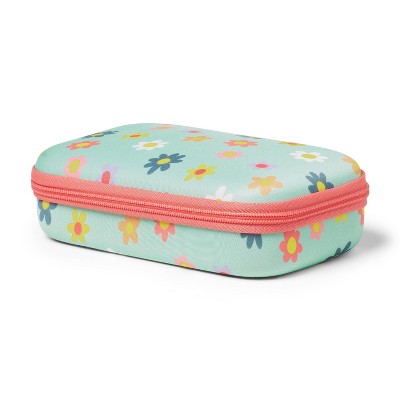 Hard Sided Fabric Pencil Case Teal Daisy - Up & Up™ : Target