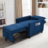 NicBex Modern Pull Out Futon Sofa Bed Linen Convertible Sofa Couch with Lumbar Pillow for Living Room - 3 of 4