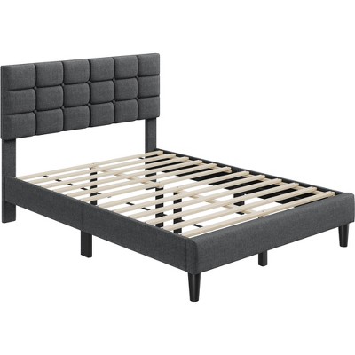 Yaheetech Upholstered Platform Bed Frame with Square Tufted Headboard