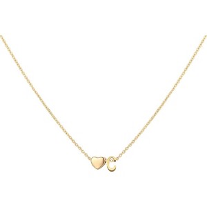 Personalized Heart Initial Necklace 18K Gold Plated Stainless Steel Gift - 1 of 4