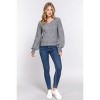 Slickblue Women's Double V-Neck Sweater, Long Sleeve Relaxed Fit, Black/Grey/Red/Yellow Knit, Size S-L - 3 of 4