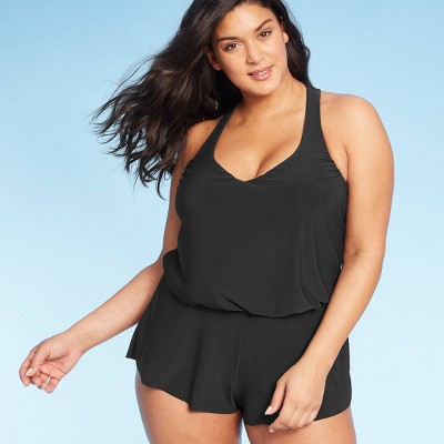 black romper bathing suit