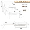 1 Piece Outdoor Chaise Lounge Chair Acacia Wood Frame with UV Resistant Cushions , Adjustable Backrest for Pool Patio or Deck -Coolbibila - 4 of 4