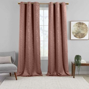 Egyptian Linens Virginia Blackout Weave Grommet Curtain Panels (Set of 2) - 1 of 4