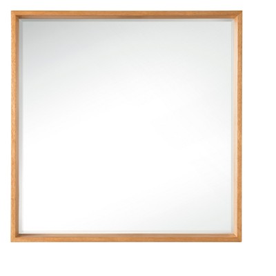 James Martin Vanities Milan 35.4" Square Cube Mirror, Natural Ash