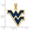 Black Bow Jewelry 14k Yellow Gold Plated Sterling Silver West Virginia Mountaineers NCAA Large Pendant - 2 of 3