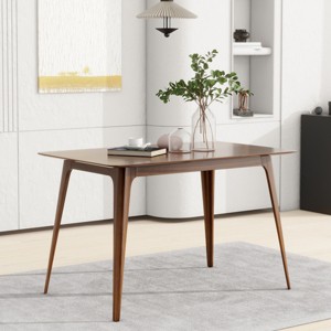 47" Rectangle Dining Table with Solid Wood Legs,Walnut Dining Table for Small Space,Dining Room,Living Room-Tanpinhause - 1 of 4