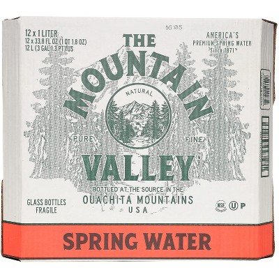 Mountain Valley Water, Water Spring - 33.8 Fl Oz (Pack of 12)