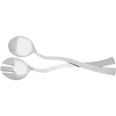 Sol Living 2-Piece Stainless Steel Italian Salad Server Set Utensils for Fruits, Veggies