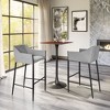 Slate Gray Poly Linen Barstool, 40" H with Steel Frame by Zuo Modern - 3 of 4
