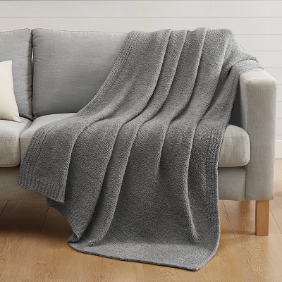 50"x70" Oversized Cozy Knit Throw Blanket Gray - Truly Soft: Polyester, Year-Round Comfort, Machine Washable