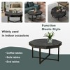 LIVAREEmlen Wood Octagonal Vintage Patchwork Craft Farmhouse 30'' Wooden Table Top Cross Metal Legs Coffee Table for Living Room - 4 of 4