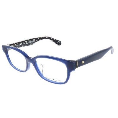 Kate Spade Low Bridge Fit  S4T Womens Square Eyeglasses Blue Black Pattern 50mm