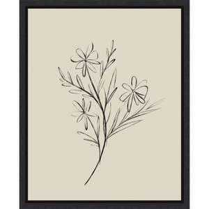 Amanti Art Line Drawn Flowers 1 by Border Bloom Canvas Wall Art Print Framed 16 x 20-in. - 1 of 4