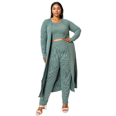 L I V D Women's Luna Three Piece Rib Set