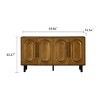 60" Wood Sideboard Buffet Cabinet with 4 Doors,Adjustable Shelf & Handleless Design for Dining Room Entryway Living Room-Baofuwish - 4 of 4