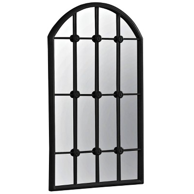 20" x 32" Metal Taylor Window Pane Wall Mirror Black - StyleCraft