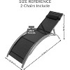 homfan Patio Chaise Lounge Set of 2, Aluminum Outdoor Lounge Chairs Adjustable Backrest - All-Weather Poolside, Beach, Sunbathing Recliner Chairs - 2 of 4