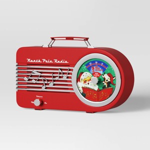 6" Retro North Pole Radio Decorative Christmas Figurine Red - Wondershop™: Santa, Reindeer, Music, Indoor Holiday Decor - 1 of 3