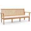 Costway Outdoor 3-Seat Wood Bench 64 Inches Extra Long Acacia Chair with Seat Cushion - 2 of 4