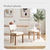 Okak Linen Fabric Dining Chairs, Mid-Century Dining Room Chairs with Rattan Backrest, Upholstered Kitchen Side Chairs with Metal Legs - 3 of 4
