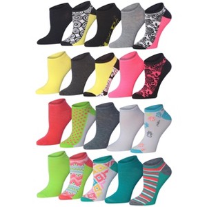 Tipi Toe Womens & Girls 20 Pairs Colorful Patterned Pet Lover's Pastel Pop Cute Ankle Socks For Women - 1 of 4