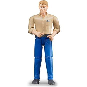 Bruder bworld Man with Tan Shirt and Blue Jeans Toy Figure