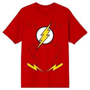 Justice League Flash Crest Men's Red T-shirt - 1 of 3