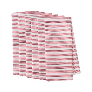 Rsvp International Dobby Woven Kitchen Towel, 6 Piece Set, Red, 18X28 Inch - 1 of 4