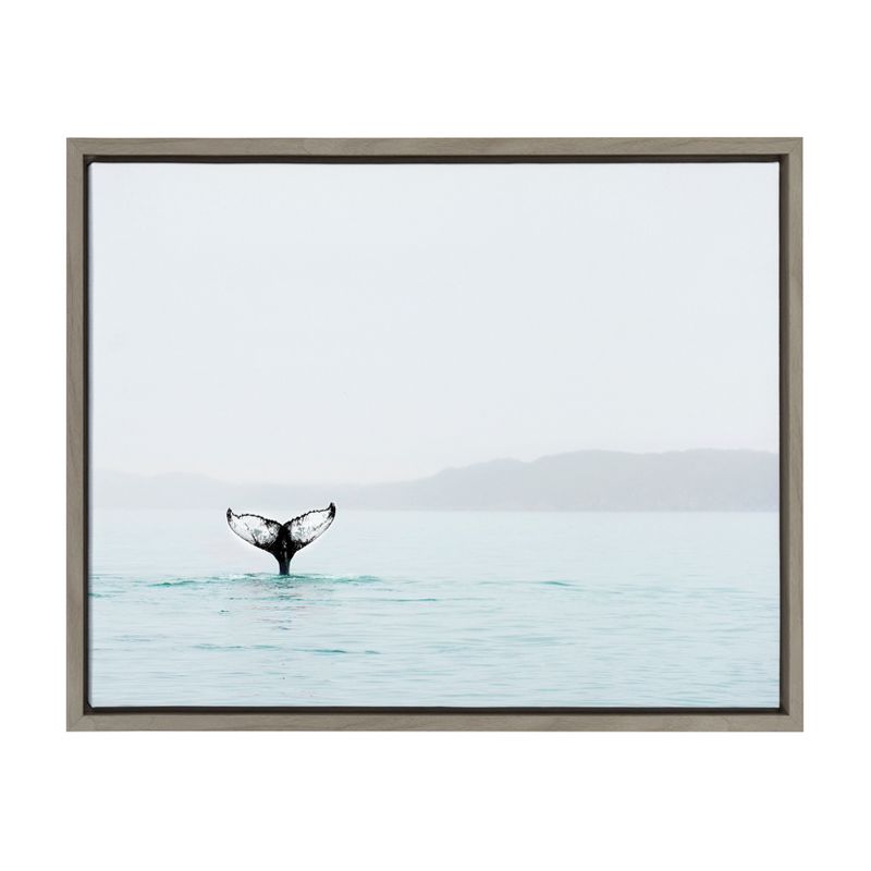 Sylvie Whale Tail In The Mist Framed Canvas by Amy Peterson Gray - Kate and Laurel, 1 of 6