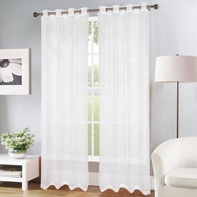 Olivia Gray Erica Doily Stripe Grommet Panel Pair - 54x90", White