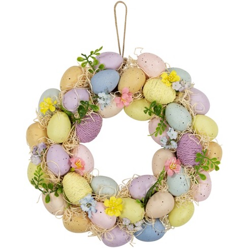 Northlight Floral And Easter Egg Spring Wreath - 12.5