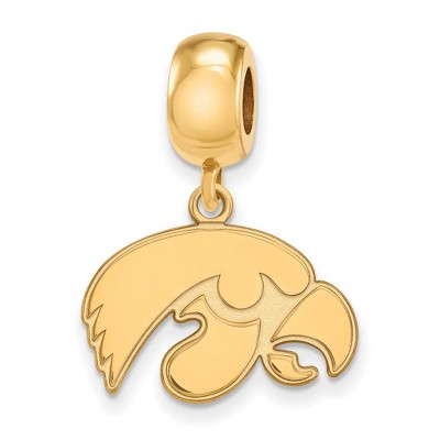 Black Bow Jewelry 14k Yellow Gold Plated Sterling Silver Iowa Hawkeyes NCAA Bead Charm