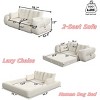 King Size Human Dog Bed, 3-in-1 Foldable Sofa Couch with Surroundings, Teddy Fabric Foam-Filled Sleeper Floor Sofa for Living Room-Baofuwish - 4 of 4