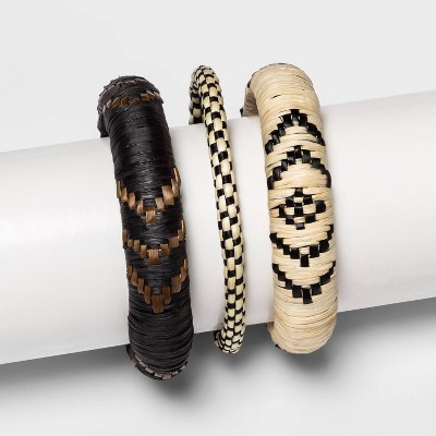 Set of 3 Cotton Jewelry Bangles Black/Brown - All Across Africa